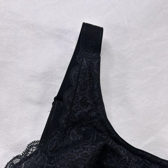 Elila Isabella Stretch Lace Bra Women's Size 46J Black Full Coverage Underwire - Picture 7 of 15